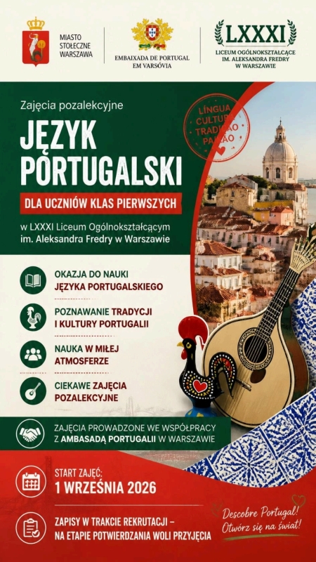 Zajęcia dodatkowe dla klas pierwszych - język portugalski